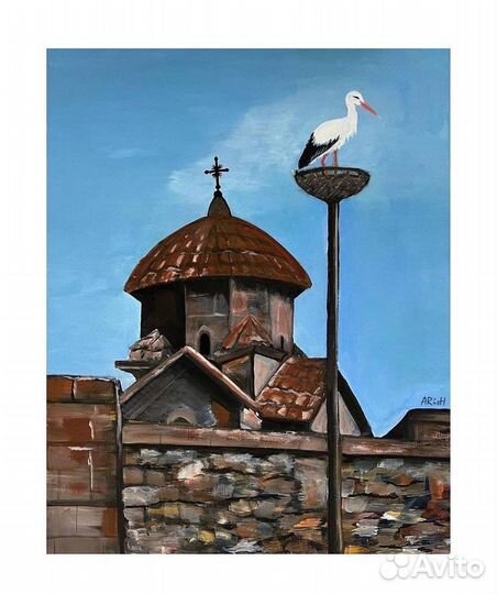 Картина. Церковь Кармравор. Холст, 50x70