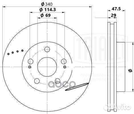 Диск тормозной DF0813s Trialli