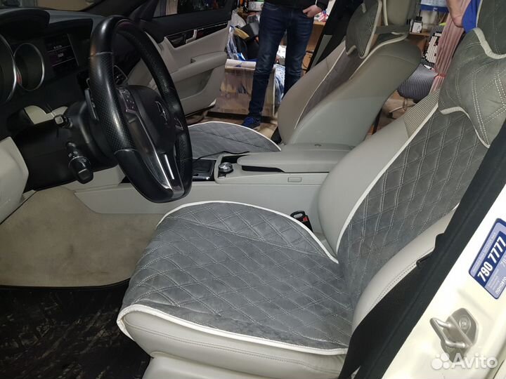 Авточехлы -Накидки Алькантара Мерседес Установка