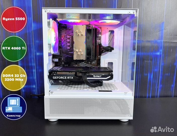 Системный блок AMD5500-RTX4060Ti-32DDR4-NDH642-A520