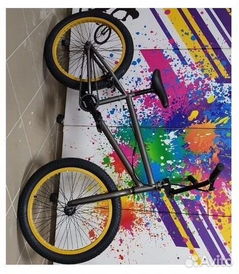 Новый трюковый велосипед BMX фиолетовый/золотой