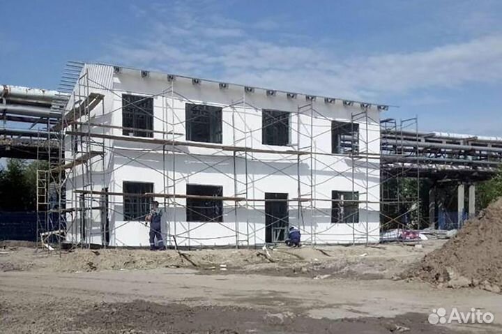 Здание 2-6 этажей на металлическом каркасе