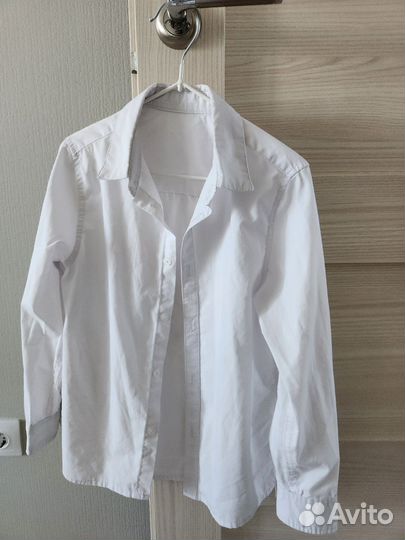 3 рубашки белые рост 122