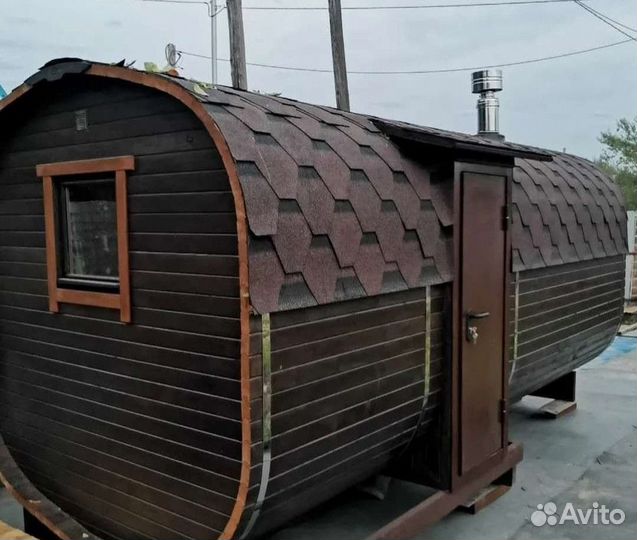 Баня бочка квадро полная комплектация