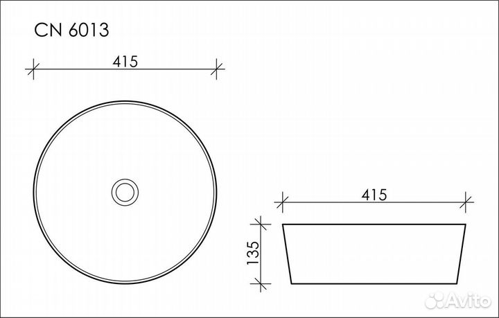 Раковина накладная Ceramica Nova Element CN6013 41