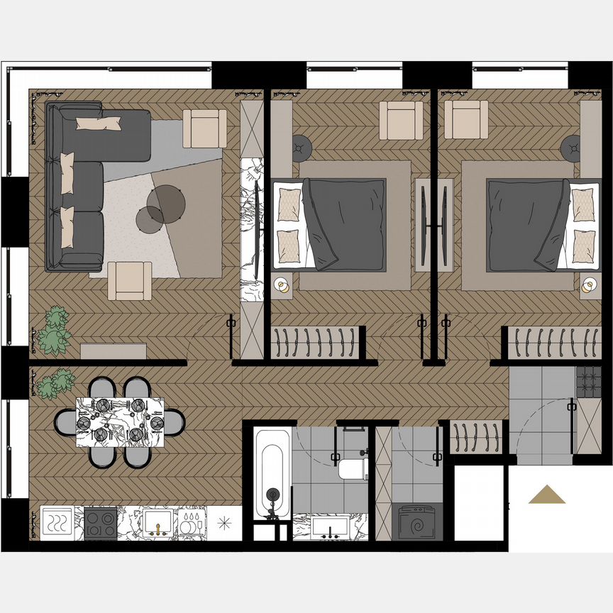 3-к. апартаменты, 79,9 м², 21/23 эт.