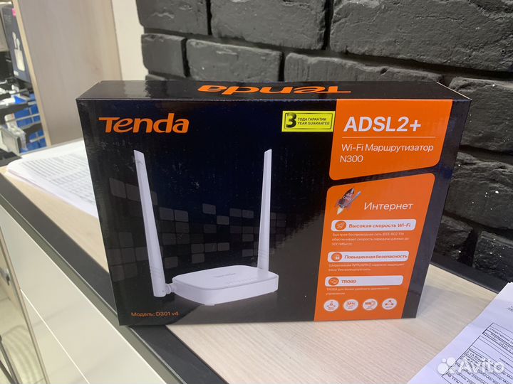 Wifi роутер tenda D301 v4 adsl2+