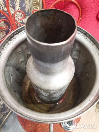 Самовар полный комплект угольный старинный Листья