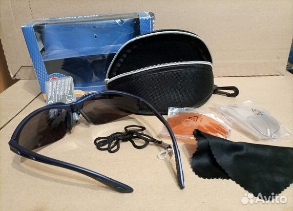 Спортивные очки + чехол + сменные линзы