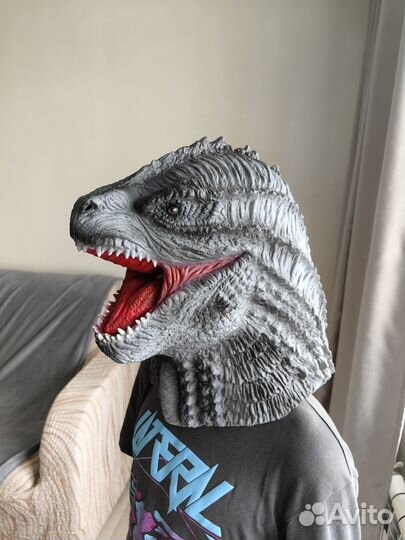 Маска дракон динозавр маскарадная новогодняя силик