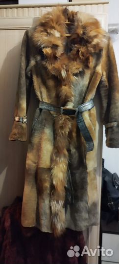 Дублёнка с отделкой кожи змеи