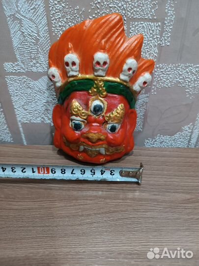 Пано настенное, маска Махакала +подарок (свечи)