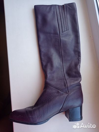 Сапоги казаки натуральная кожа 39