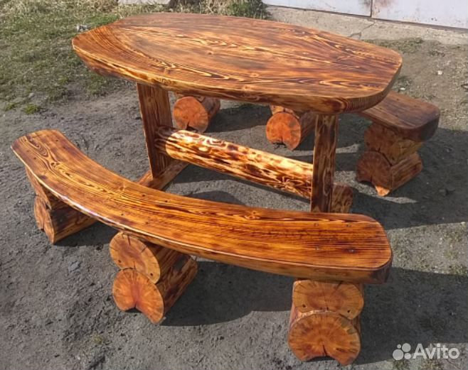 Стол + 2 скамьи (лавки)