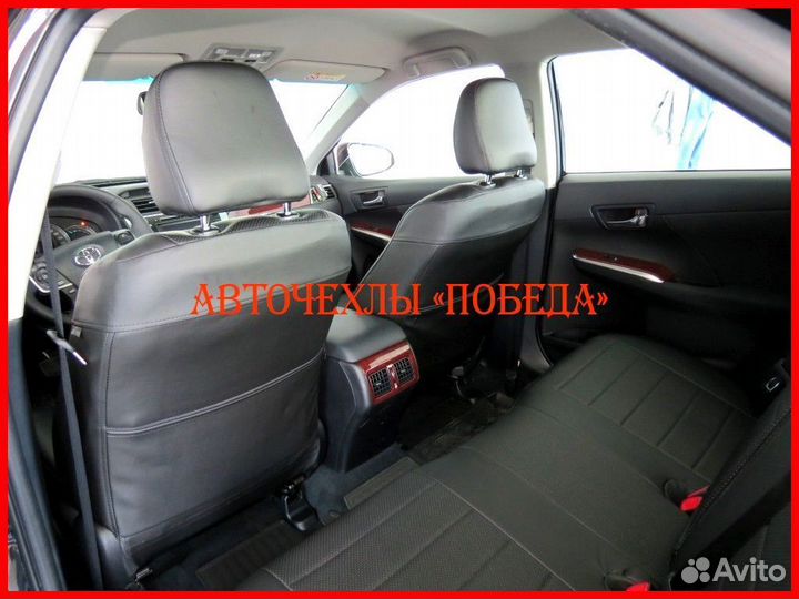 Чехлы Toyota Camry v50 из экокожи чёрные Классика