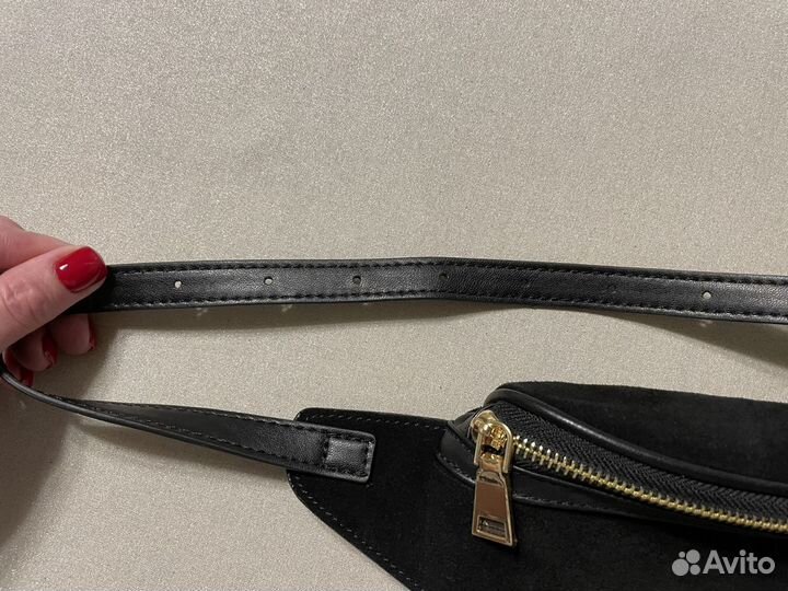 Поясная замшевая сумка mango