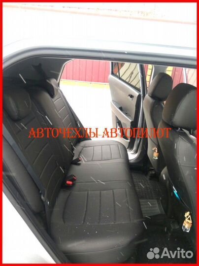 Чехлы Автопилот Hyundai Santa-Fe из экокожи чёрные