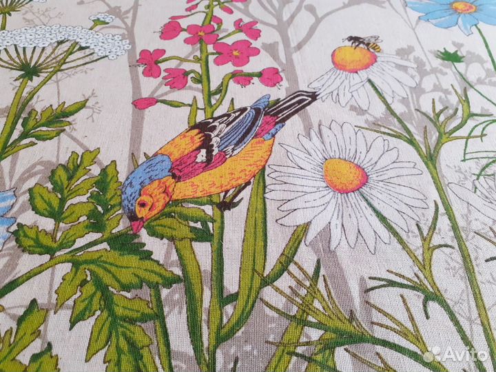 Шторы новые из полульна,Полевые цветы