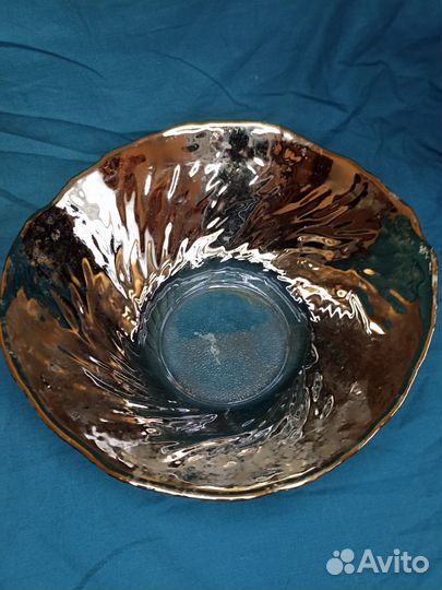 Ваза конфетница салатник серебрянный золотой