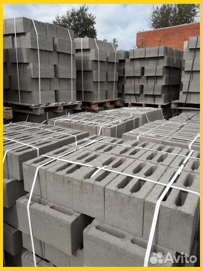 Керамзитобетонный блок полнотелый