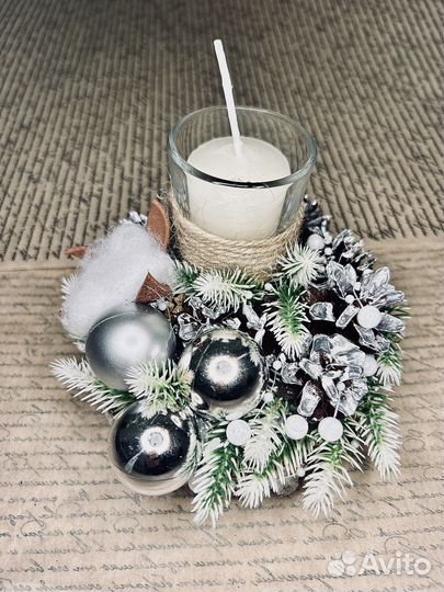 Подсвечник новогодний/рождественский своими руками