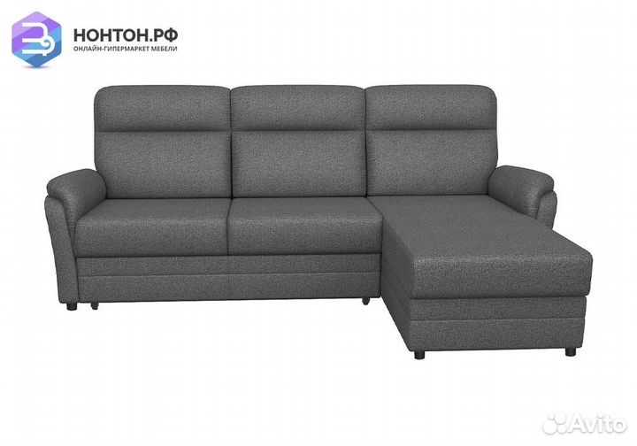 Диван угловой дельфин Омега 2-1 тёмно-серый