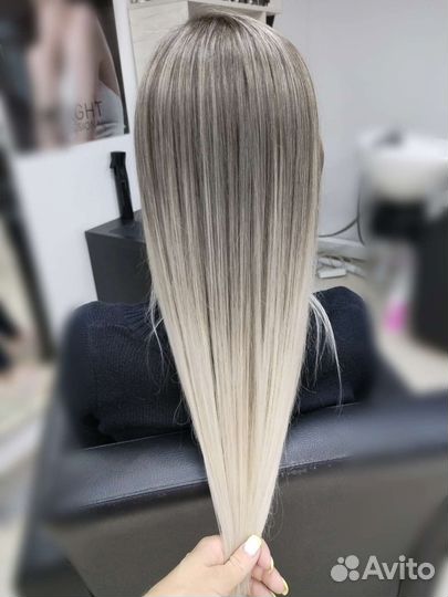 Сложное окрашивание волос блонд, эиртач, балаяж