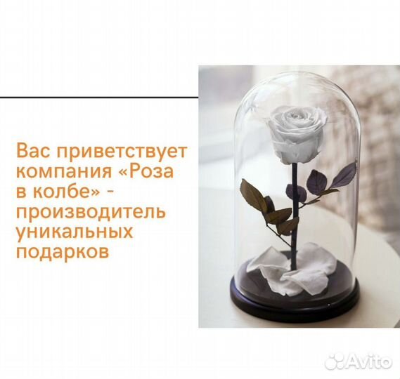 Роза в колбе высокого качества