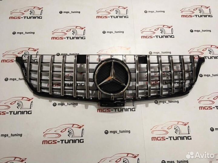 Решетка на Mercedes ML w166 GT Chrome + AMG лого