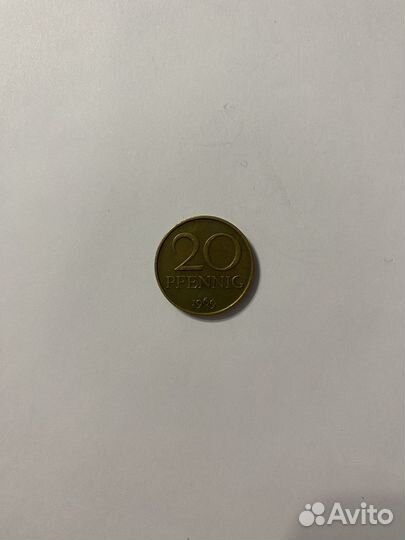 Монета гдр 20 пфеннигов 1969