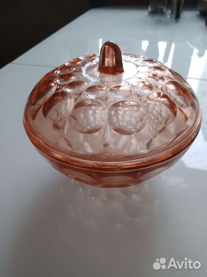 Сахарница цветное стекло СССР