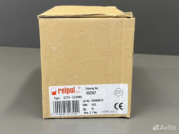 Relpol GZT4-czarne 852307 цоколь, новый, 51 шт