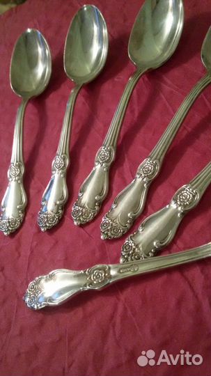Ложки кофейные новые мнц посеребр СССР 6 шт