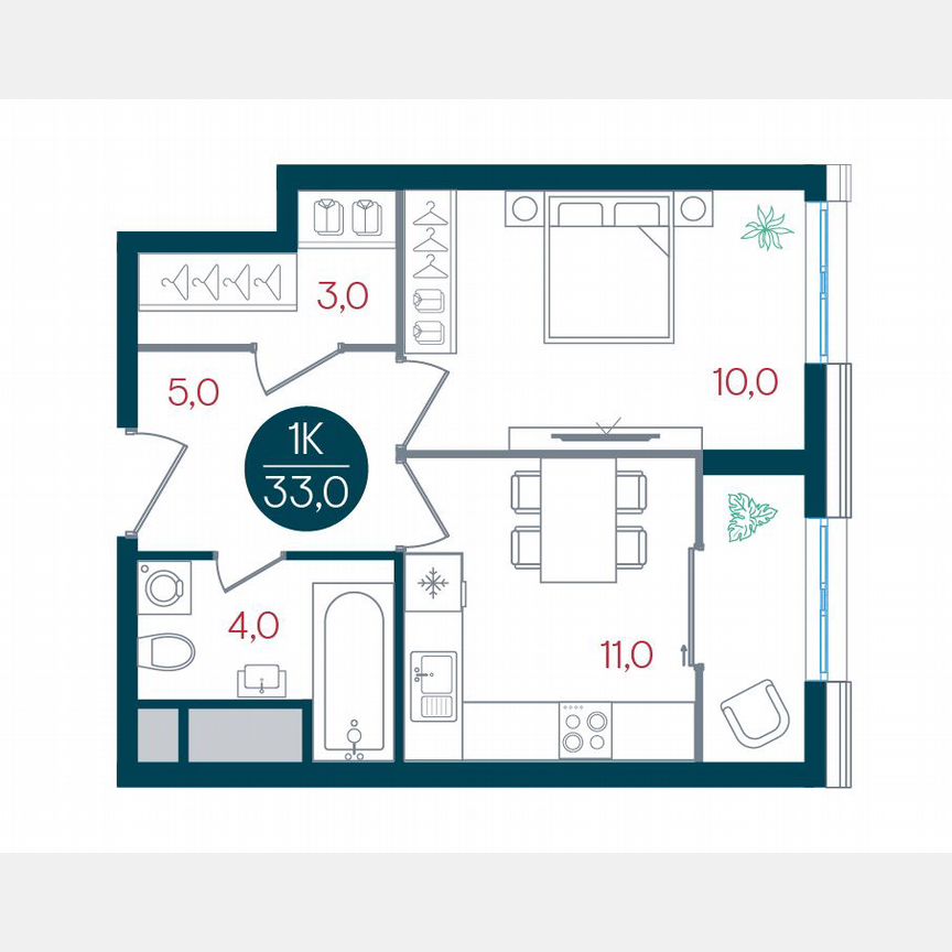 1-к. квартира, 33 м², 17/32 эт.
