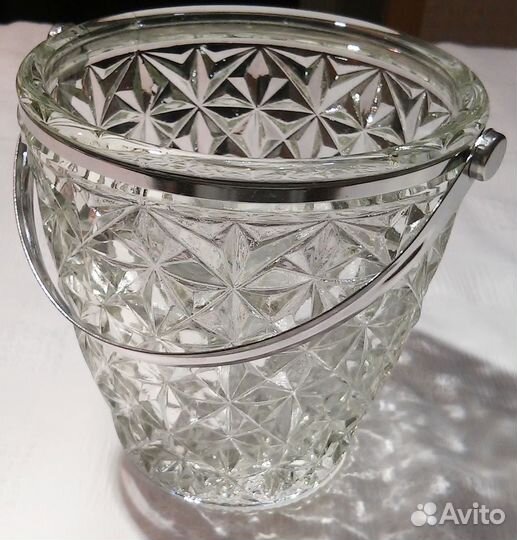 Стеклянное ведёрко для льда из СССР