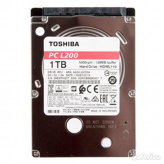 Жесткий диск 1Tb Toshiba PC L200 2.5