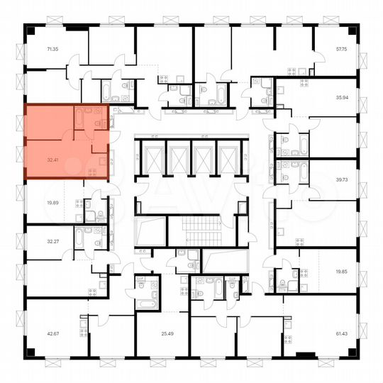 1-к. квартира, 32,4 м², 12/33 эт.