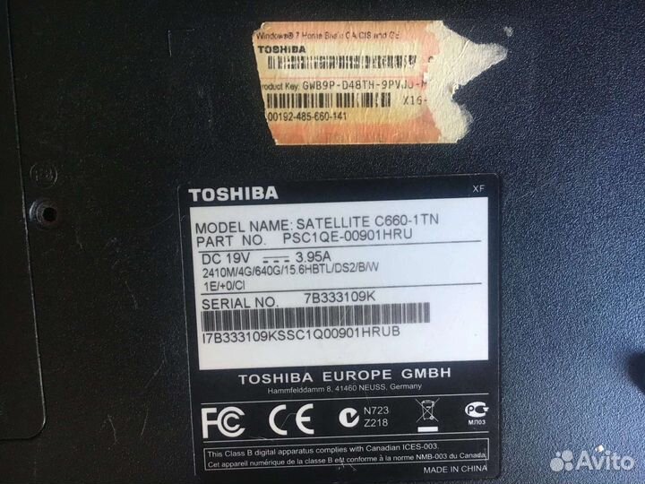 Toshiba satellite C660-1TN
