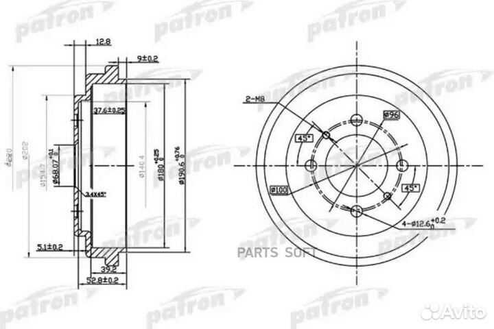 Patron PDR1112 Барабан тормозной