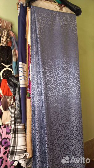 Штора синяя