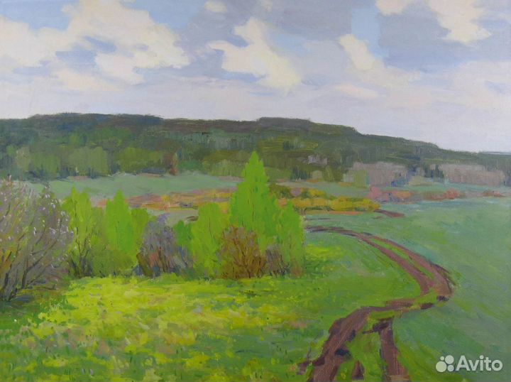 Мухин А. А. Дорога в Левжу, х. м. 80х61 см 1985 г