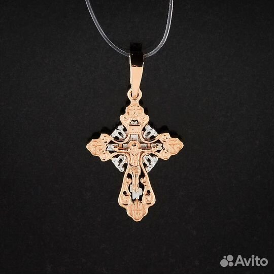 Крест из комбинированного золота