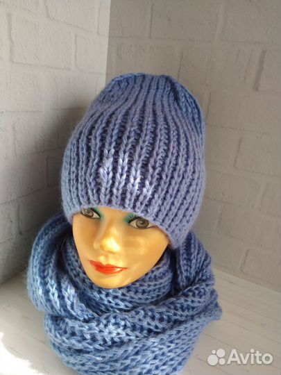 Комплект шапка и снуд женский