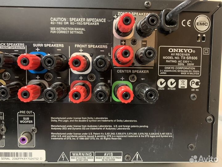 Усилитель мощности звука Onkyo TX-SR606