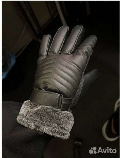 Зимние мужские меховые перчатки с изоляцией