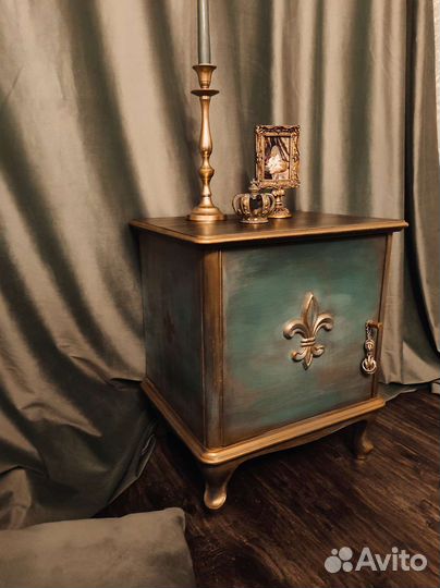 Тумбочка старинная редизайн, массив