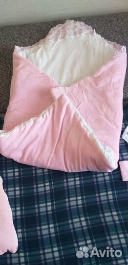 Комплект на выписку (Розовый, велюр) распошонка, п