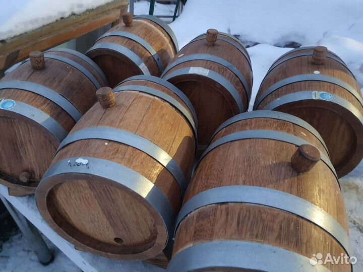 Бочка дубовая 6 шт* 10 литров, б/у