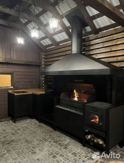 Мангальный комплекс из металла в беседку