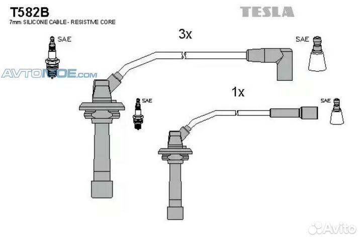 Провода в/в T582B tesla